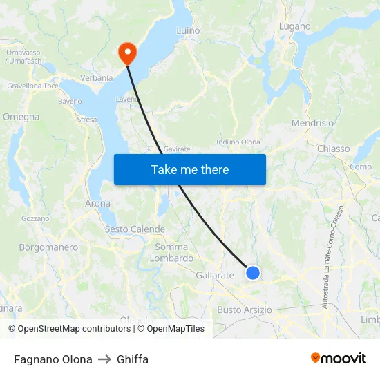 Fagnano Olona to Ghiffa map