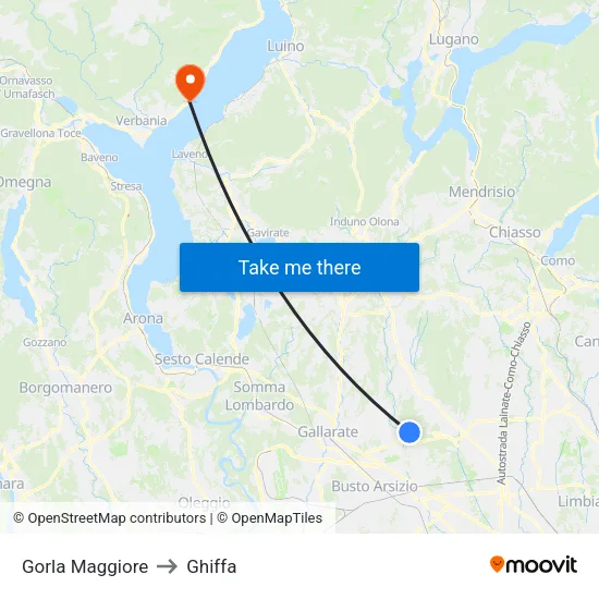 Gorla Maggiore to Ghiffa map