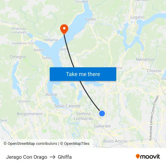 Jerago con Orago to Ghiffa map