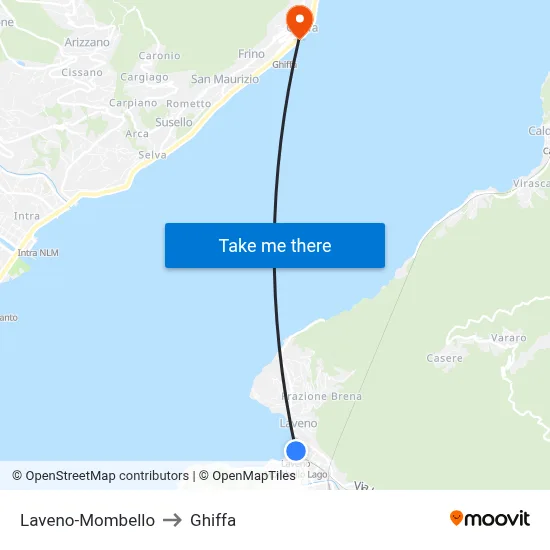 Laveno-Mombello to Ghiffa map