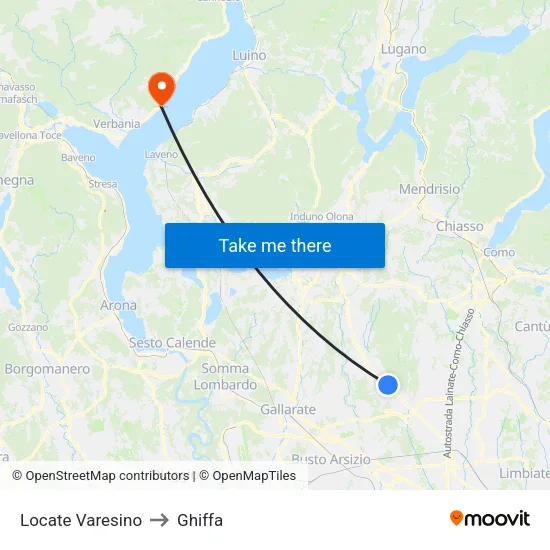 Locate Varesino to Ghiffa map