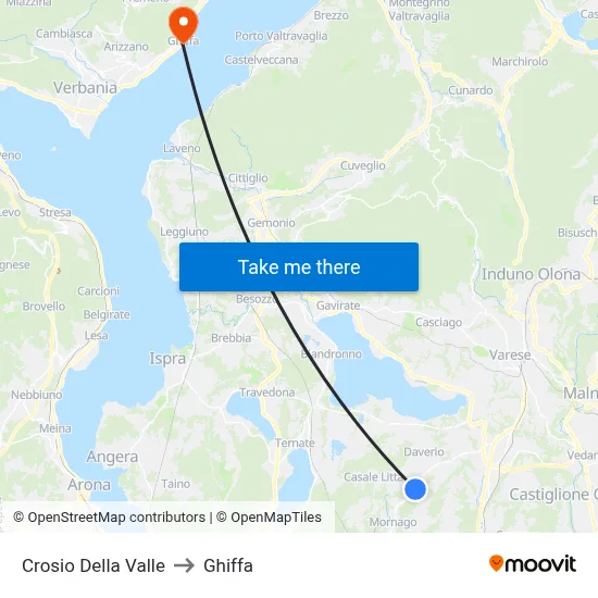 Crosio Della Valle to Ghiffa map