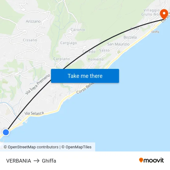VERBANIA to Ghiffa map