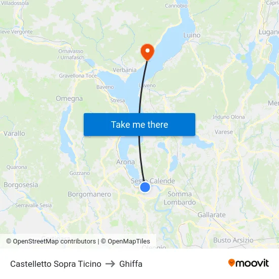 Castelletto Sopra Ticino to Ghiffa map