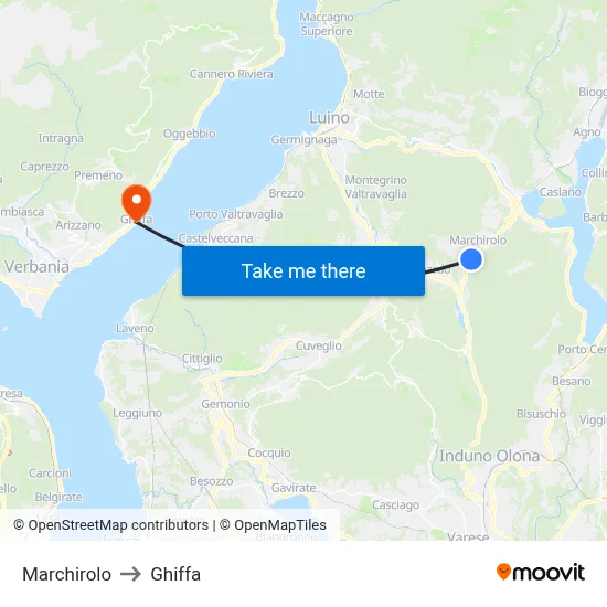Marchirolo to Ghiffa map