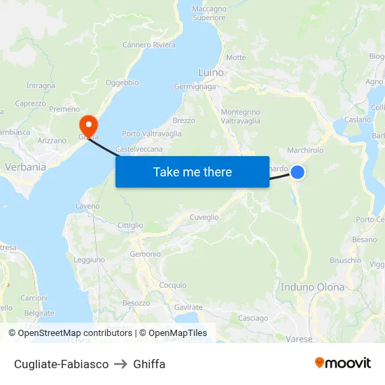 Cugliate-Fabiasco to Ghiffa map