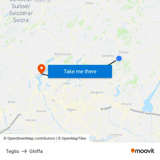 Teglio to Ghiffa map