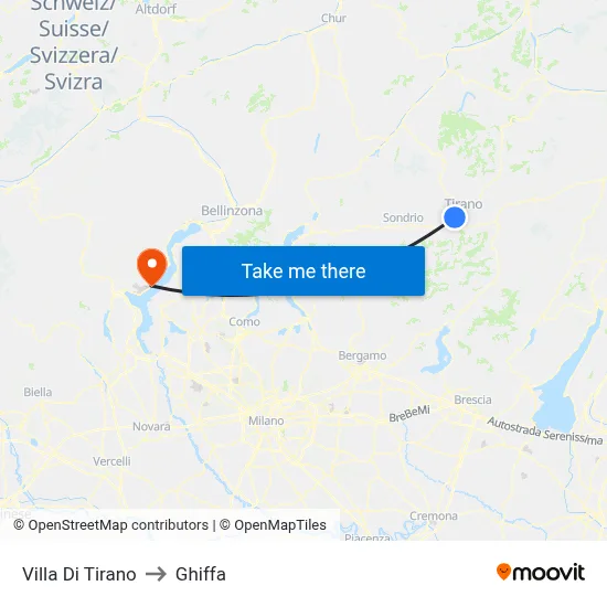 Villa Di Tirano to Ghiffa map