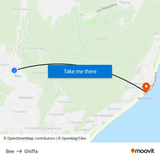 Bee to Ghiffa map