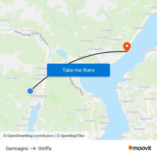 Germagno to Ghiffa map