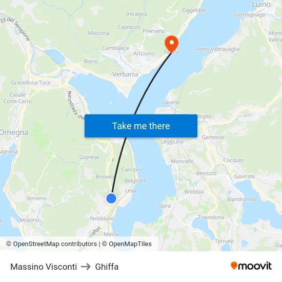 Massino Visconti to Ghiffa map