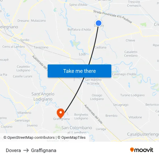 Dovera to Graffignana map