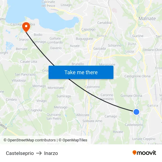 Castelseprio to Inarzo map