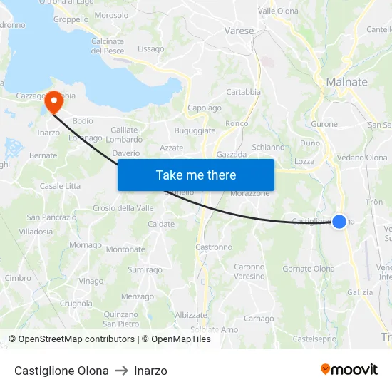 Castiglione Olona to Inarzo map