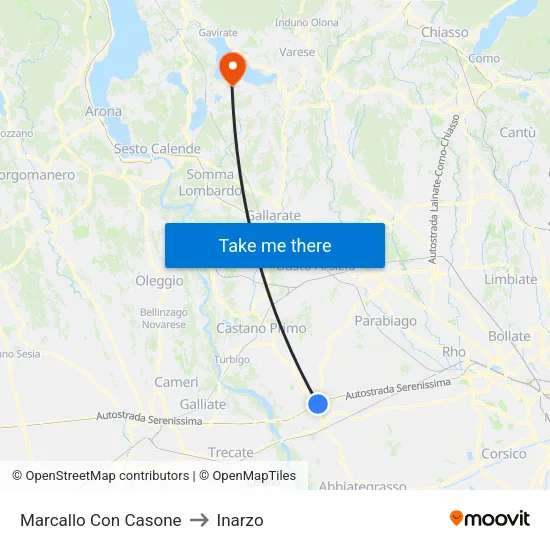 Marcallo con Casone to Inarzo map