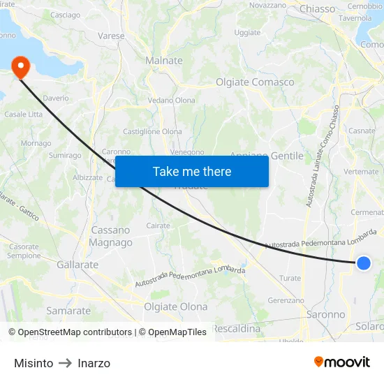 Misinto to Inarzo map