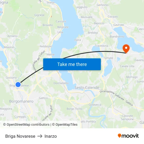 Briga Novarese to Inarzo map