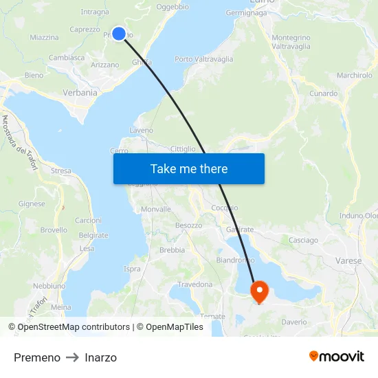 Premeno to Inarzo map