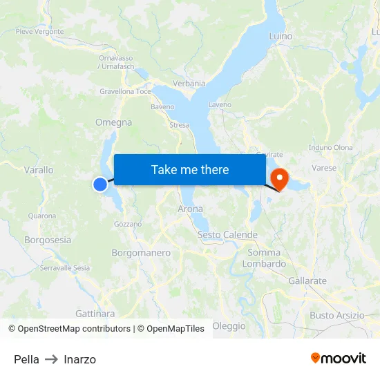 Pella to Inarzo map
