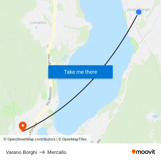 Varano Borghi to Mercallo map