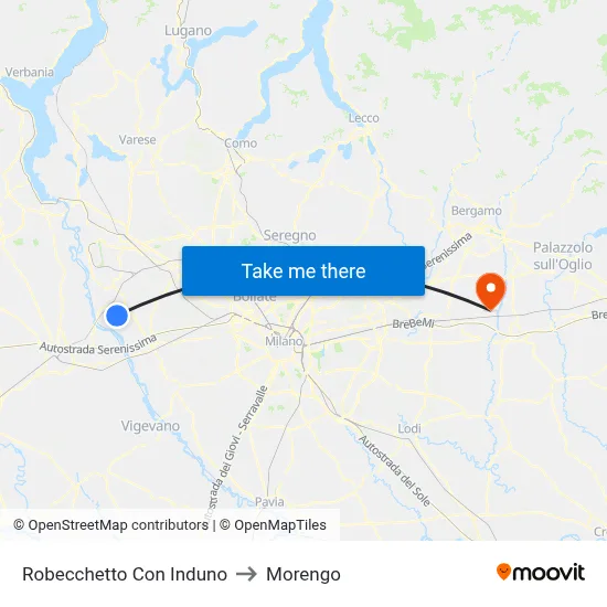 Robecchetto Con Induno to Morengo map