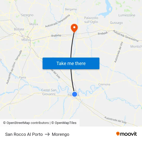 San Rocco Al Porto to Morengo map