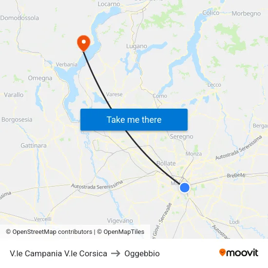 V.le Campania V.le Corsica to Oggebbio map