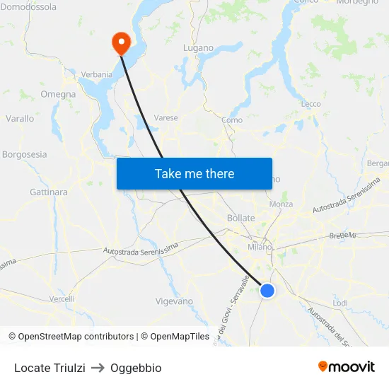 Locate Triulzi to Oggebbio map