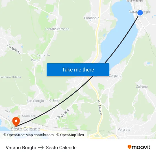 Varano Borghi to Sesto Calende map