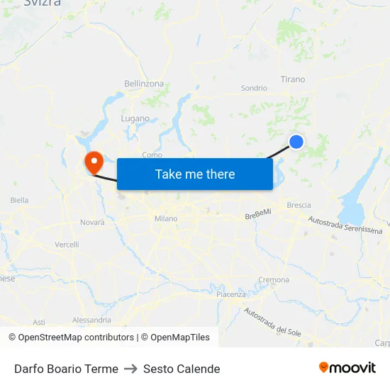 Darfo Boario Terme to Sesto Calende map