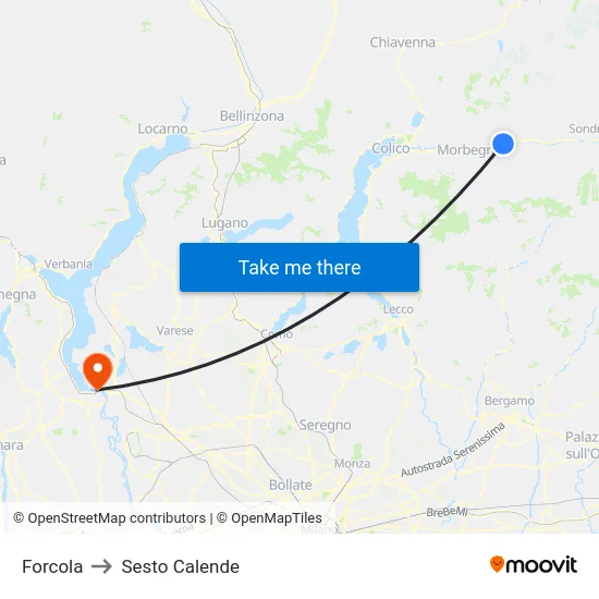 Forcola to Sesto Calende map