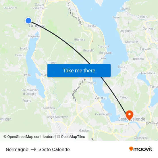 Germagno to Sesto Calende map