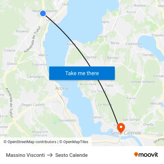 Massino Visconti to Sesto Calende map