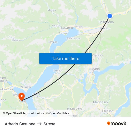 Arbedo-Castione to Stresa map