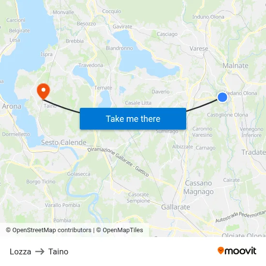 Lozza to Taino map