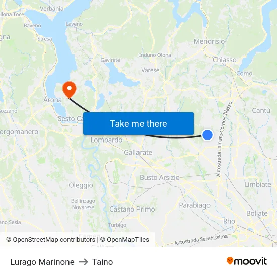 Lurago Marinone to Taino map