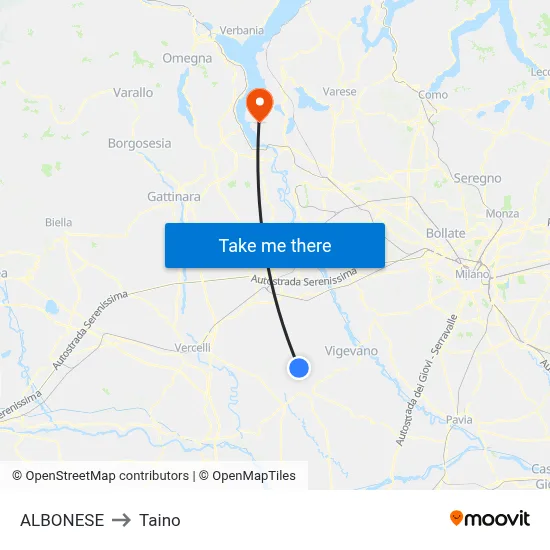 Albonese to Taino map