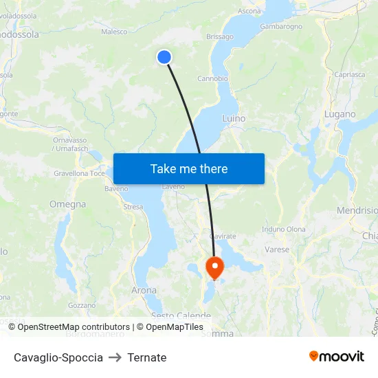 Cavaglio-Spoccia to Ternate map