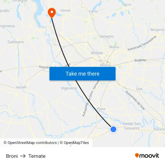 Broni to Ternate map