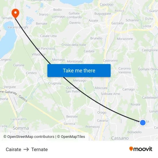 Cairate to Ternate map