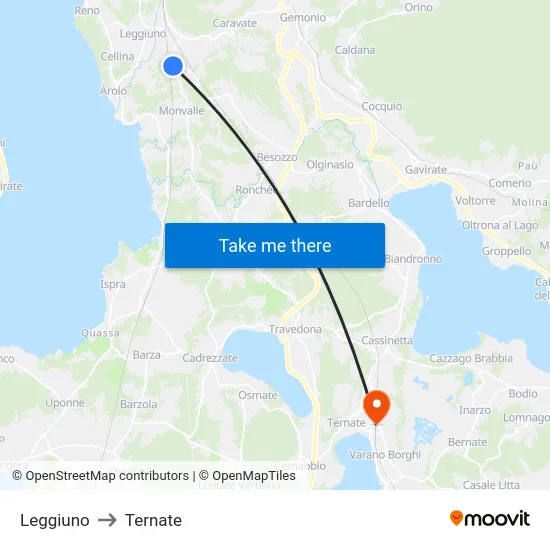Leggiuno to Ternate map