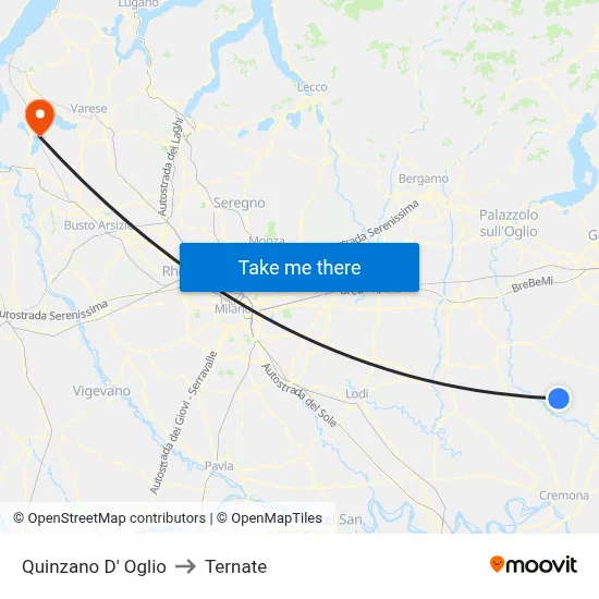 Quinzano D' Oglio to Ternate map