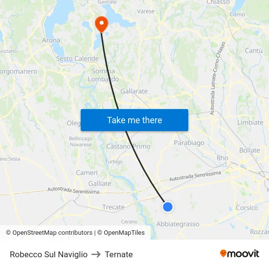 Robecco Sul Naviglio to Ternate map