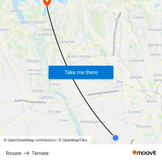 Rosate to Ternate map