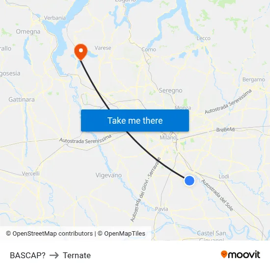 Bascap to Ternate map