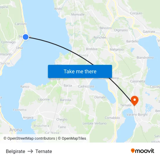 Belgirate to Ternate map
