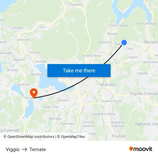 Viggiù to Ternate map