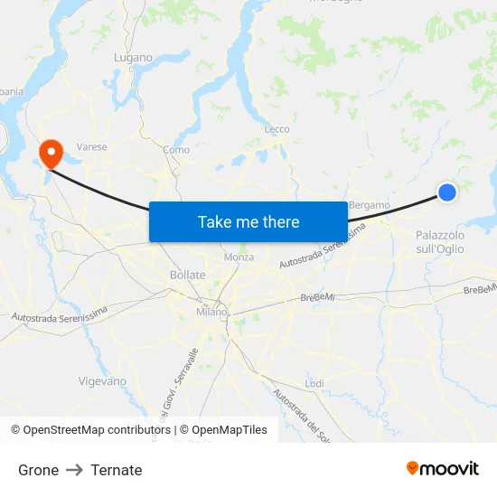 Grone to Ternate map