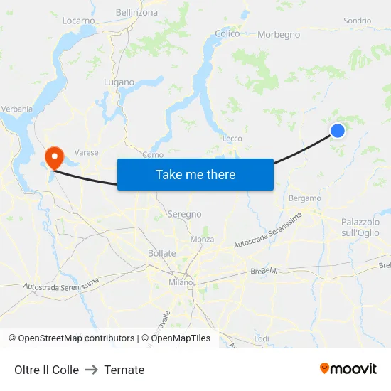 Oltre Il Colle to Ternate map