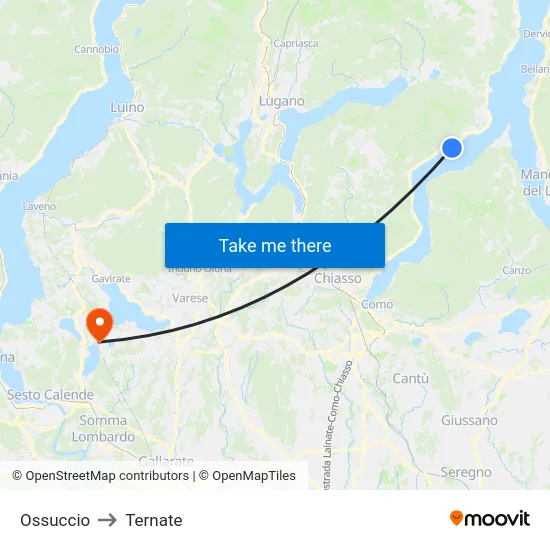 Ossuccio to Ternate map